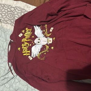 Harry Potter Maroon Hoodie with Owl Design